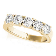 5-Stone Prong Set Half Eternity Ring in 10K/14K gold and platinum with certified lab-grown or natural diamonds