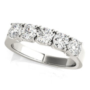 5-Stone Prong Set Half Eternity Ring in Gold & Platinum