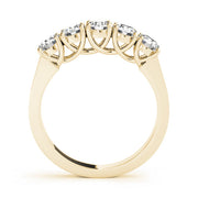 5-Stone Prong Set Half Eternity Ring in Gold & Platinum