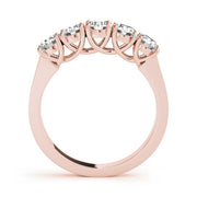 5-Stone Prong Set Half Eternity Ring in Gold & Platinum