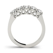5-Stone Prong Set Half Eternity Ring in Gold & Platinum
