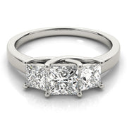 Princess Cut Three Stone Diamond Ring in 10K/14K gold and platinum with certified lab-grown or natural diamonds