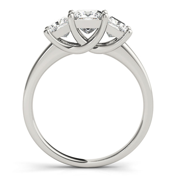 Princess Cut Three Stone Diamond Ring in 10K/14K gold and platinum with certified lab-grown or natural diamonds