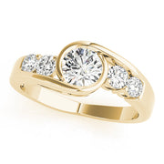Majestic Bypass Round Diamond Engagement Ring in 10K/14K gold and platinum with certified lab-grown or natural diamonds