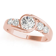 Majestic Bypass Round Diamond Engagement Ring in 10K/14K gold and platinum with certified lab-grown or natural diamonds