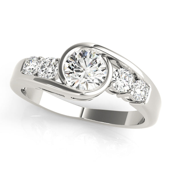 Majestic Bypass Round Diamond Engagement Ring in 10K/14K gold and platinum with certified lab-grown or natural diamonds