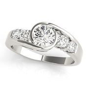 Majestic Bypass Round Diamond Engagement Ring in 10K/14K gold and platinum with certified lab-grown or natural diamonds