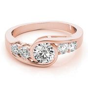 Majestic Bypass Round Diamond Engagement Ring in 10K/14K gold and platinum with certified lab-grown or natural diamonds