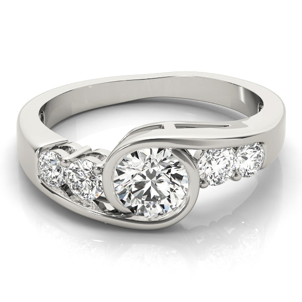 Majestic Bypass Round Diamond Engagement Ring in 10K/14K gold and platinum with certified lab-grown or natural diamonds