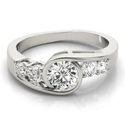 Majestic Bypass Round Diamond Engagement Ring in 10K/14K gold and platinum with certified lab-grown or natural diamonds