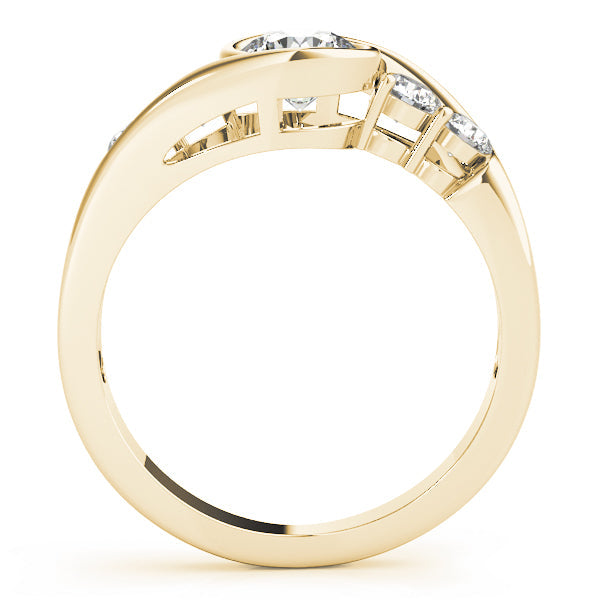 Majestic Bypass Round Diamond Engagement Ring in 10K/14K gold and platinum with certified lab-grown or natural diamonds
