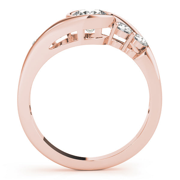 Majestic Bypass Round Diamond Engagement Ring in 10K/14K gold and platinum with certified lab-grown or natural diamonds
