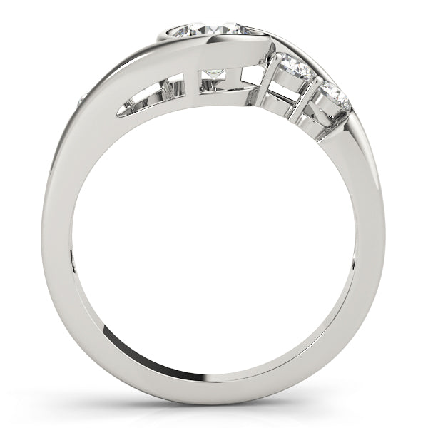 Majestic Bypass Round Diamond Engagement Ring in 10K/14K gold and platinum with certified lab-grown or natural diamonds