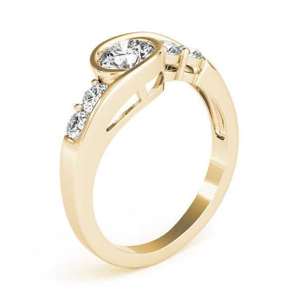 Majestic Bypass Round Diamond Engagement Ring in 10K/14K gold and platinum with certified lab-grown or natural diamonds