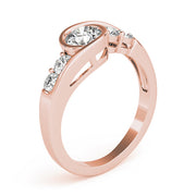 Majestic Bypass Round Diamond Engagement Ring in 10K/14K gold and platinum with certified lab-grown or natural diamonds