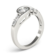 Majestic Bypass Round Diamond Engagement Ring in 10K/14K gold and platinum with certified lab-grown or natural diamonds