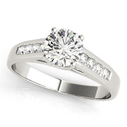 Sculpted Trellis Round Diamond Engagement Ring in 10K/14K gold and platinum with certified lab-grown or natural diamonds