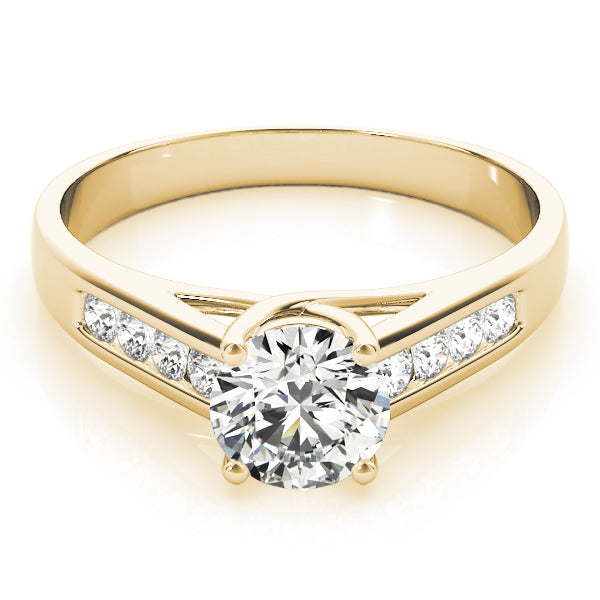 Sculpted Trellis Round Diamond Engagement Ring in 10K/14K gold and platinum with certified lab-grown or natural diamonds