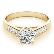 Sculpted Trellis Round Diamond Engagement Ring in 10K/14K gold and platinum with certified lab-grown or natural diamonds