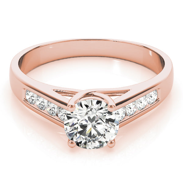 Sculpted Trellis Round Diamond Engagement Ring in 10K/14K gold and platinum with certified lab-grown or natural diamonds