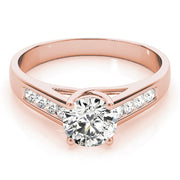 Sculpted Trellis Round Diamond Engagement Ring in 10K/14K gold and platinum with certified lab-grown or natural diamonds