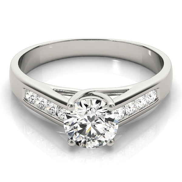 Sculpted Trellis Round Diamond Engagement Ring in 10K/14K gold and platinum with certified lab-grown or natural diamonds