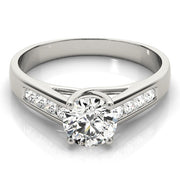 Sculpted Trellis Round Diamond Engagement Ring in 10K/14K gold and platinum with certified lab-grown or natural diamonds