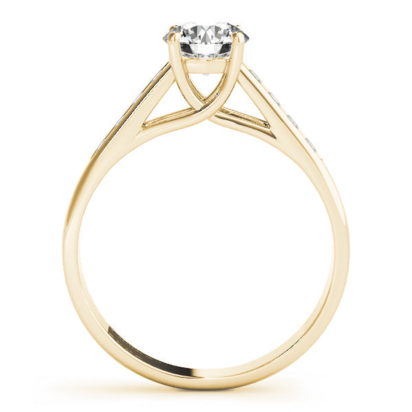 Sculpted Trellis Round Diamond Engagement Ring in 10K/14K gold and platinum with certified lab-grown or natural diamonds