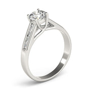 Sculpted Trellis Round Diamond Engagement Ring in 10K/14K gold and platinum with certified lab-grown or natural diamonds