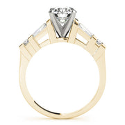 Statement Fancy Shape Baguette Remounts Round Diamond Engagement Ring in 10K/14K gold and platinum with certified lab-grown or natural diamonds