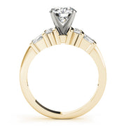 Lustrous Fancy Shape Baguette Remounts Round Diamond Engagement Ring in 10K/14K gold and platinum with certified lab-grown or natural diamonds