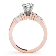 Lustrous Fancy Shape Baguette Remounts Round Diamond Engagement Ring in 10K/14K gold and platinum with certified lab-grown or natural diamonds