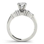 Lustrous Fancy Shape Baguette Remounts Round Diamond Engagement Ring in 10K/14K gold and platinum with certified lab-grown or natural diamonds