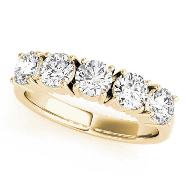 Prong Set Half Eternity Ring in 10K/14K gold and platinum with certified lab-grown or natural diamonds