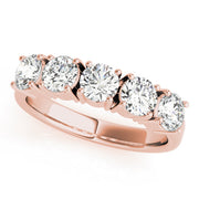 Prong Set Half Eternity Ring in Gold & Platinum
