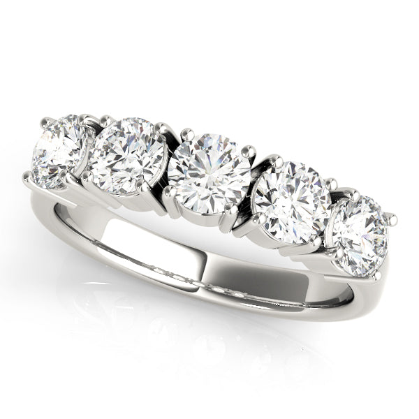 Prong Set Half Eternity Ring in Gold & Platinum