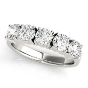 Prong Set Half Eternity Ring in Gold & Platinum