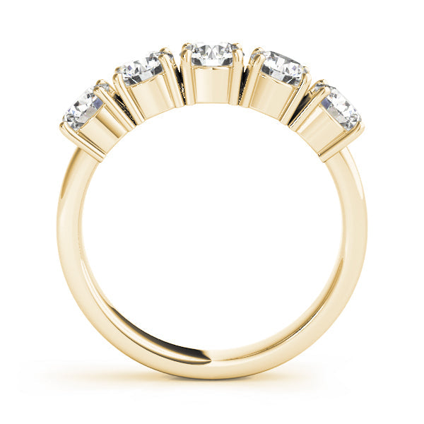 Prong Set Half Eternity Ring in Gold & Platinum
