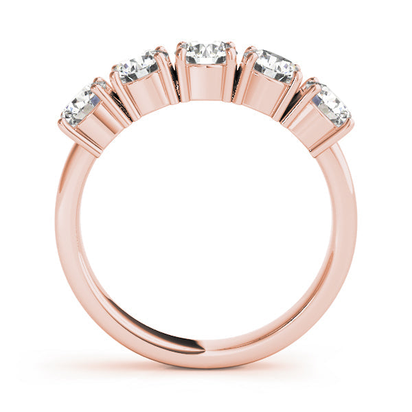Prong Set Half Eternity Ring in Gold & Platinum