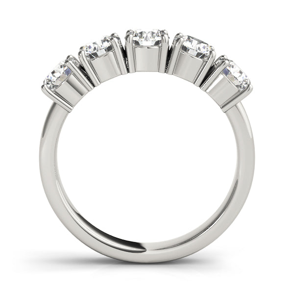 Prong Set Half Eternity Ring in Gold & Platinum