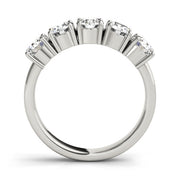 Prong Set Half Eternity Ring in Gold & Platinum