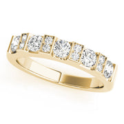 Bar Set Round Half Eternity Ring in 10K/14K gold and platinum with certified lab-grown or natural diamonds