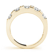 Bar Set Round Half Eternity Ring in Gold & Platinum