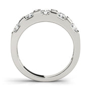 Bar Set Round Half Eternity Ring in Gold & Platinum