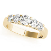 5-Stone Prong Set Half Eternity Ring in 10K/14K gold and platinum with certified lab-grown or natural diamonds