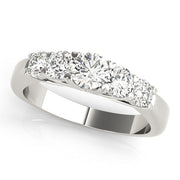 5-Stone Prong Set Half Eternity Ring in Gold & Platinum