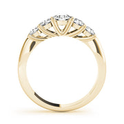 5-Stone Prong Set Half Eternity Ring in Gold & Platinum