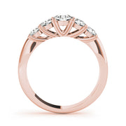 5-Stone Prong Set Half Eternity Ring in Gold & Platinum