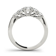 5-Stone Prong Set Half Eternity Ring in Gold & Platinum