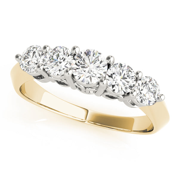 Prong Set Half Eternity Ring in 10K/14K gold and platinum with certified lab-grown or natural diamonds